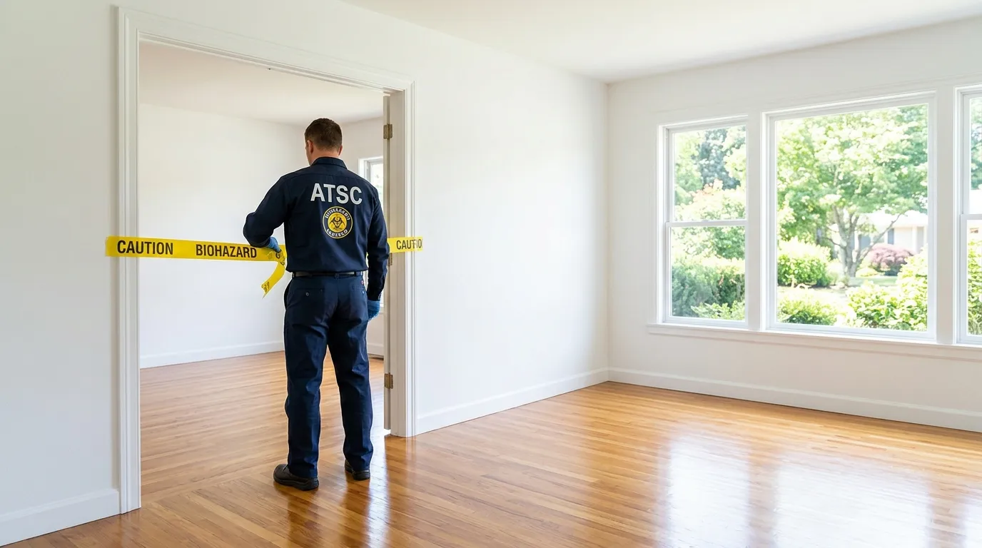 Certified biohazard cleanup crew performing Trauma Scene Cleanup in Fort Valley